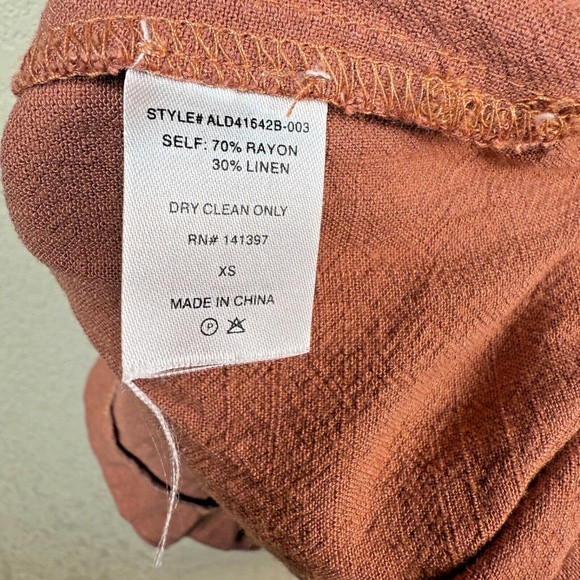 ASTR The Label Women’s Orange Short Sleeve Tunic Mini Dress Linen Blend - XS - Picture 4 of 4